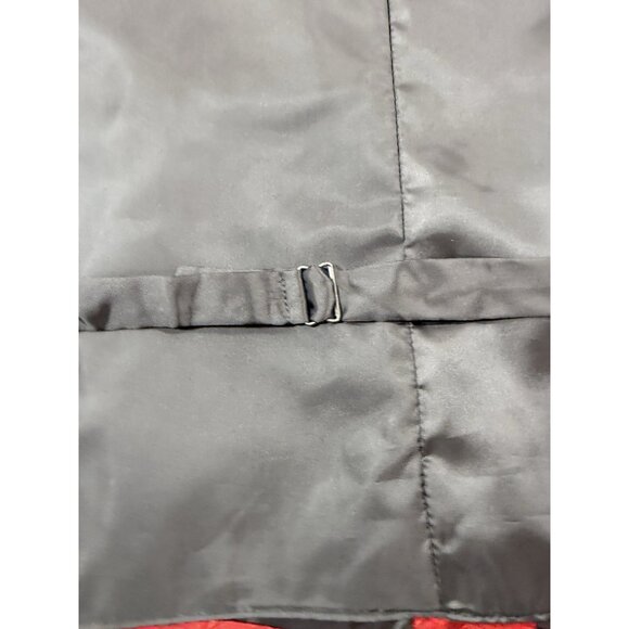 Wah Maker Frontier Mens Vest Size 2XL Ranch Western Cowboy Rodeo Red Floral Silk - Picture 7 of 12